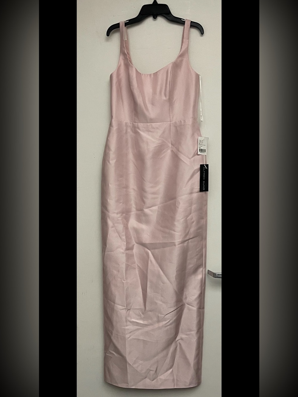 ALFRED SUNG Ballet Pink Satin Maxi Dress- NWT - Picture 6 of 11